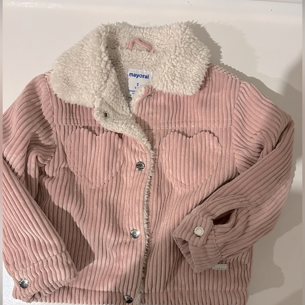 Mayoral corduroy Jacket, fleece lined toddler girl